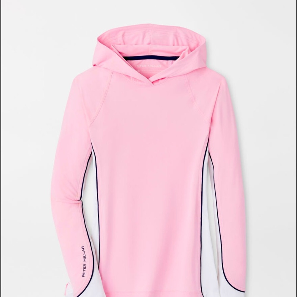 Peter Millar Sun Comfort Hoodie. UPF 50+ Sun Protection.  Size S. Pink.